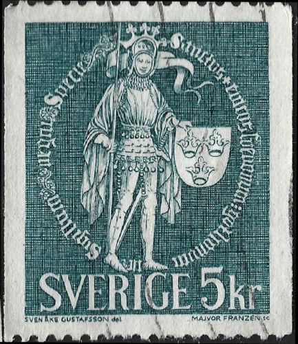 SWEDEN National Seal 1439 green 1970 5Kr on eBid United Kingdom